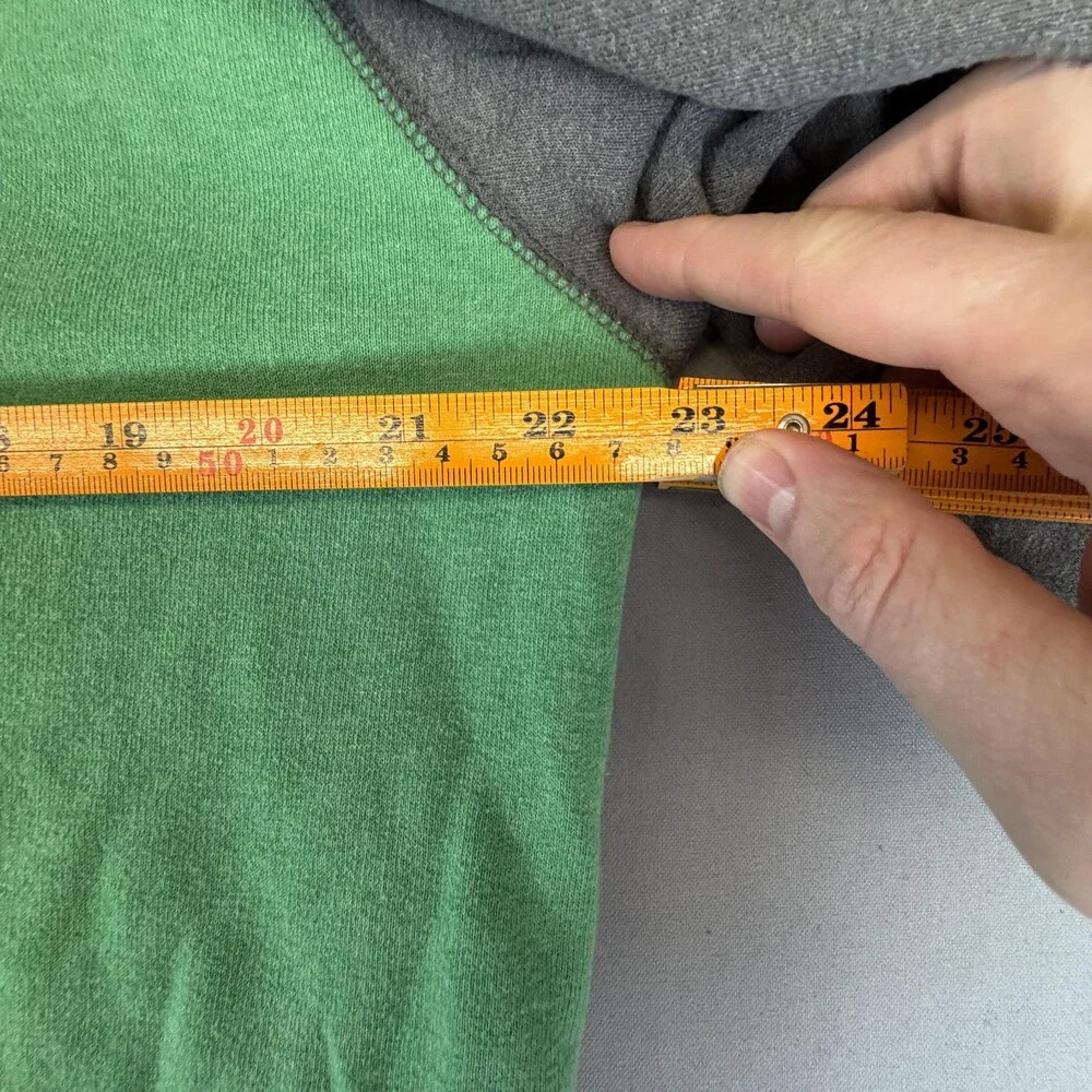 The North Face Sweatshirt Mens Medium Green Gray Fleece Crewneck Pullover Logo